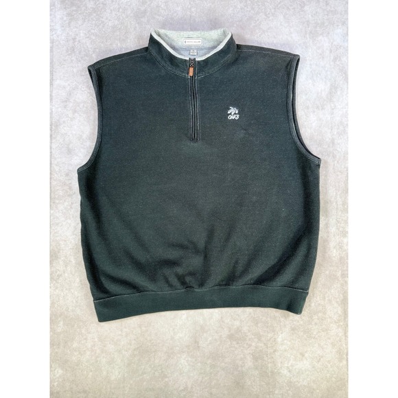 Peter Millar Other - Peter Millar Mens XL Quarter Zip Vest Black Cotton Oaks Golf Pullover